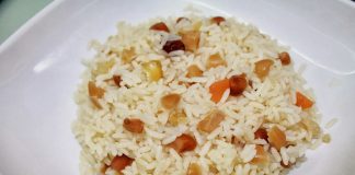 Pudim de arroz e frutos secos