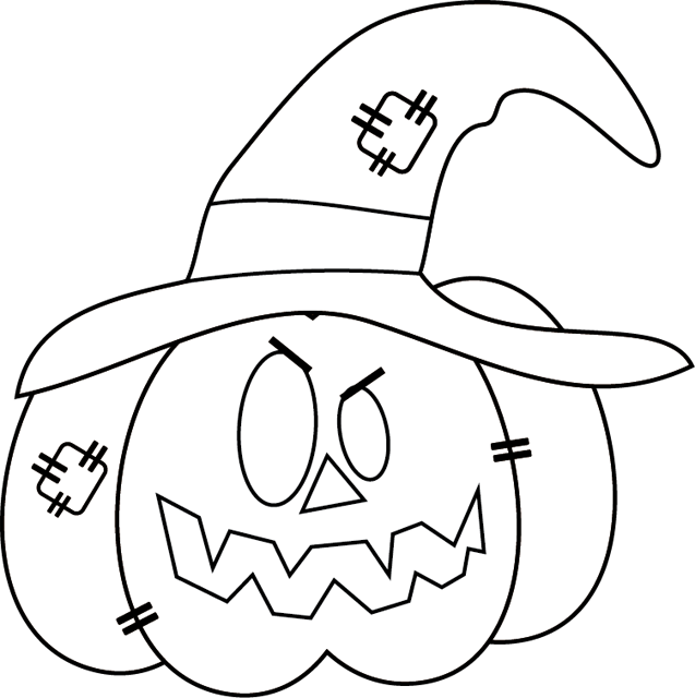 Desenho de abóbora para colorir de halloween para crianças